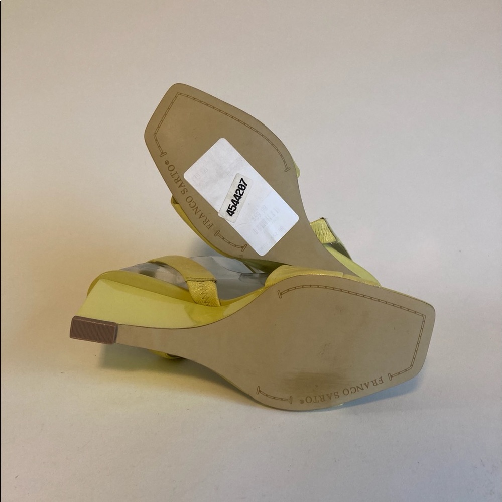 New Franco Sarto Green Square Toe Wedge Sandals size 7 - Picture 8 of 11